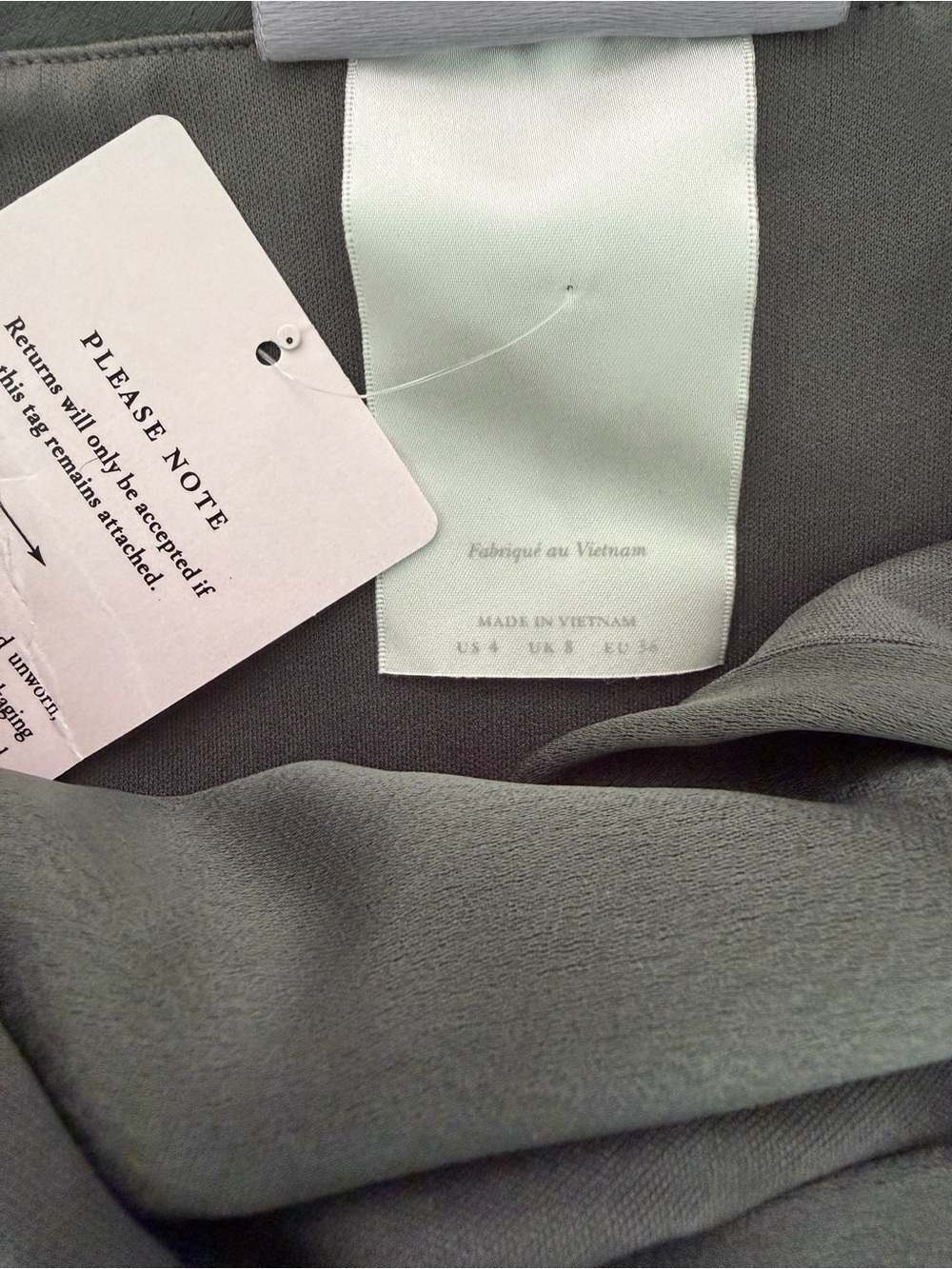 NWT Anthropologie BHLDN Freya Satin Charmeuse Maxi Dress Gray Green Gown 4 - Picture 12 of 16